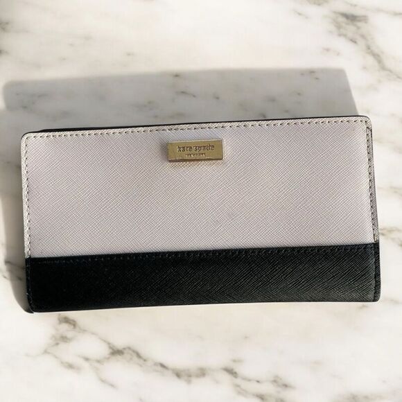 KATE SPADE Safiano Leather Long Wallet Color Block - Picture 1 of 10